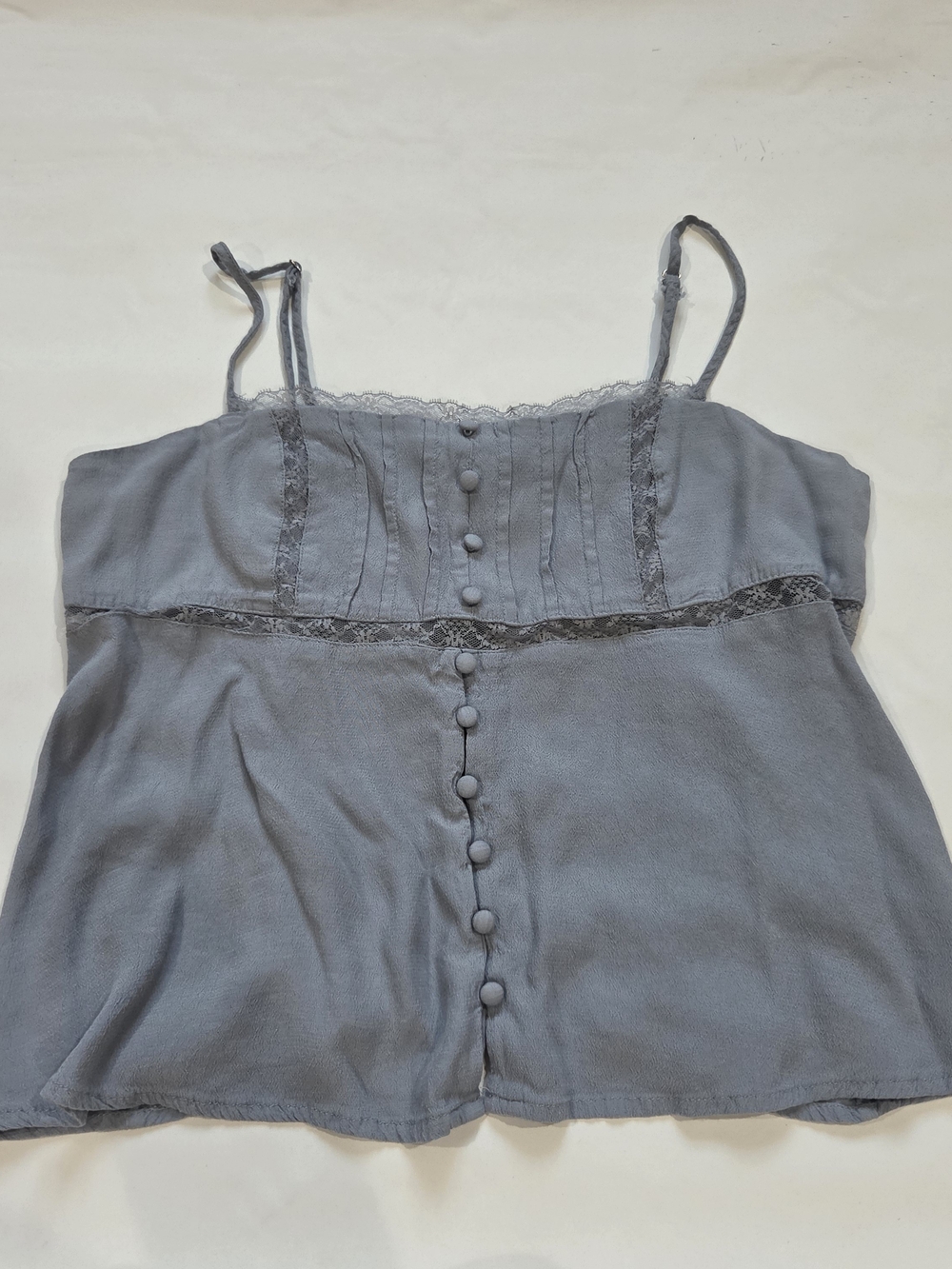 wild fable Blue Lace-Trim Button Front Cami